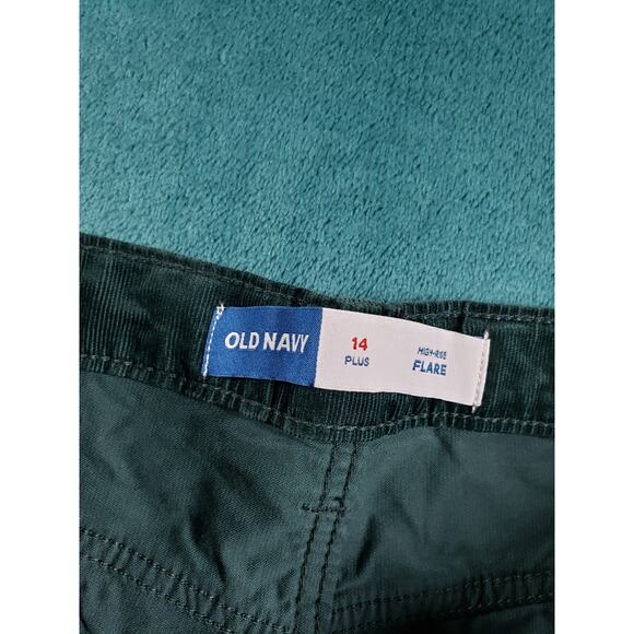Old Navy Jeans Youth Size 14 Plus Green Stretch Corduroy Pants High Rise Flared - Picture 3 of 12